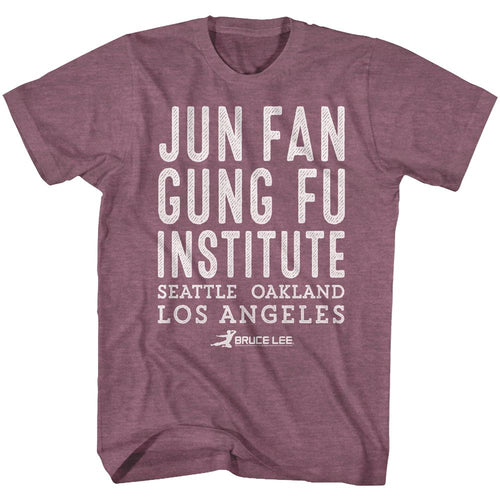 Vintage maroon heather Bruce Lee t-shirt featuring Bruce Lee Simple martial arts design