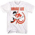 White Bruce Lee t-shirt featuring Bruce Lee Bl2 martial arts design