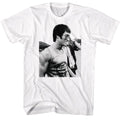 White Bruce Lee t-shirt featuring Bruce Lee Casual Bruce martial arts design