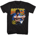 Black Bruce Lee t-shirt featuring Bruce Lee Gradient Text typography design