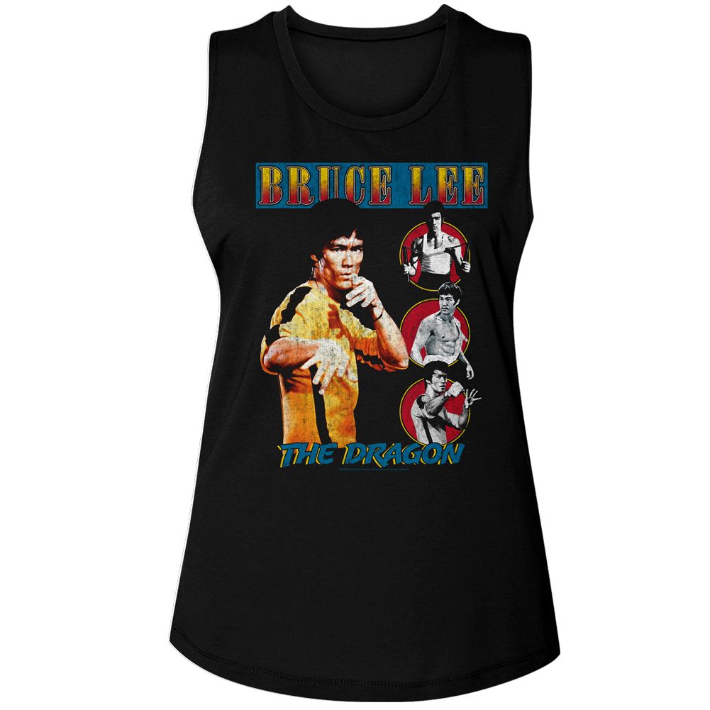 Bruce Lee Ladies Muscle Tank - Comic Cover Style