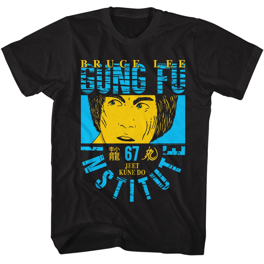 Black Bruce Lee t-shirt featuring Bruce Lee BL Gung Fu martial arts design