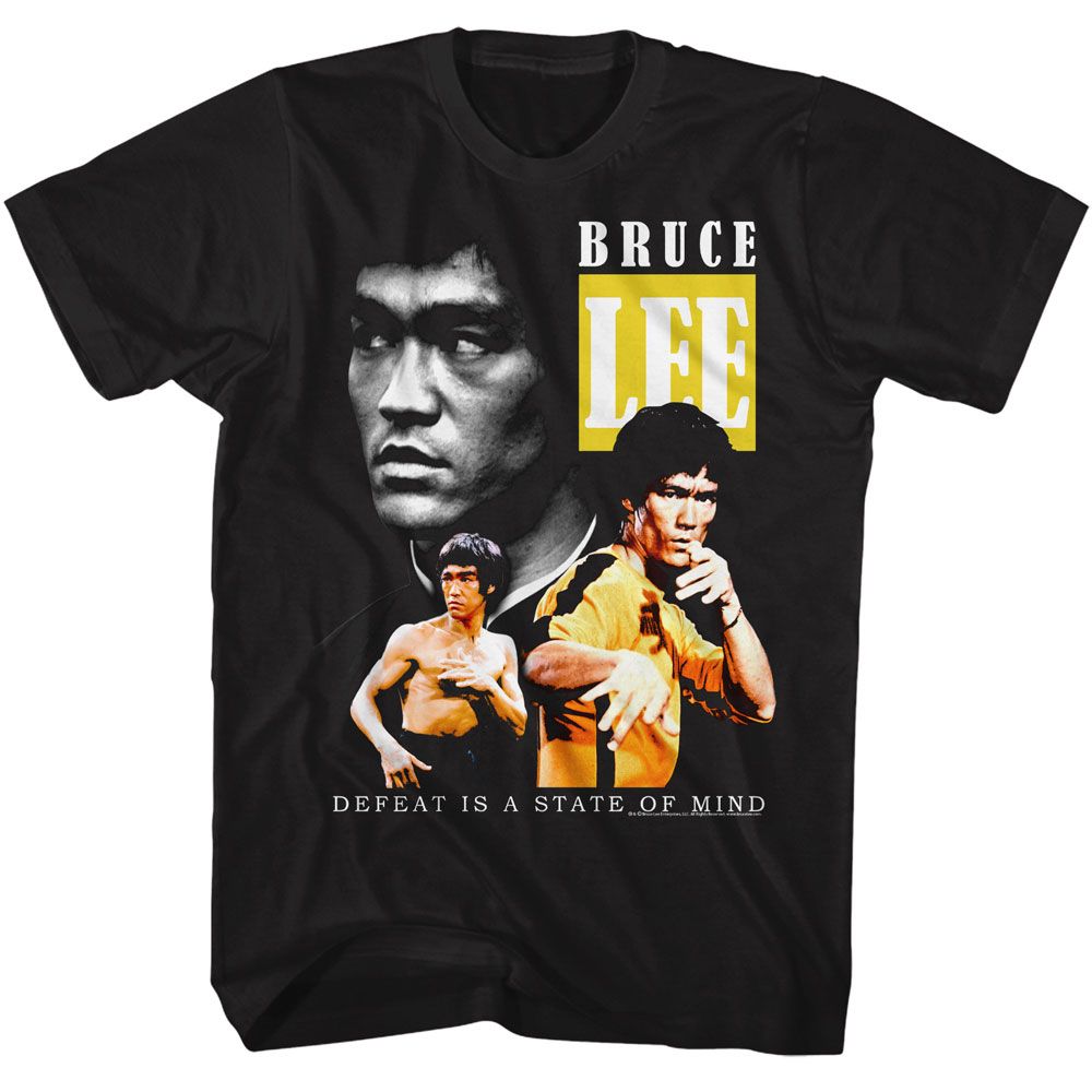 Black Bruce Lee t-shirt featuring Bruce Lee Triple martial arts design