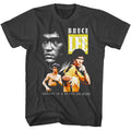 Smoke gray Bruce Lee t-shirt featuring Bruce Lee Triple martial arts design
