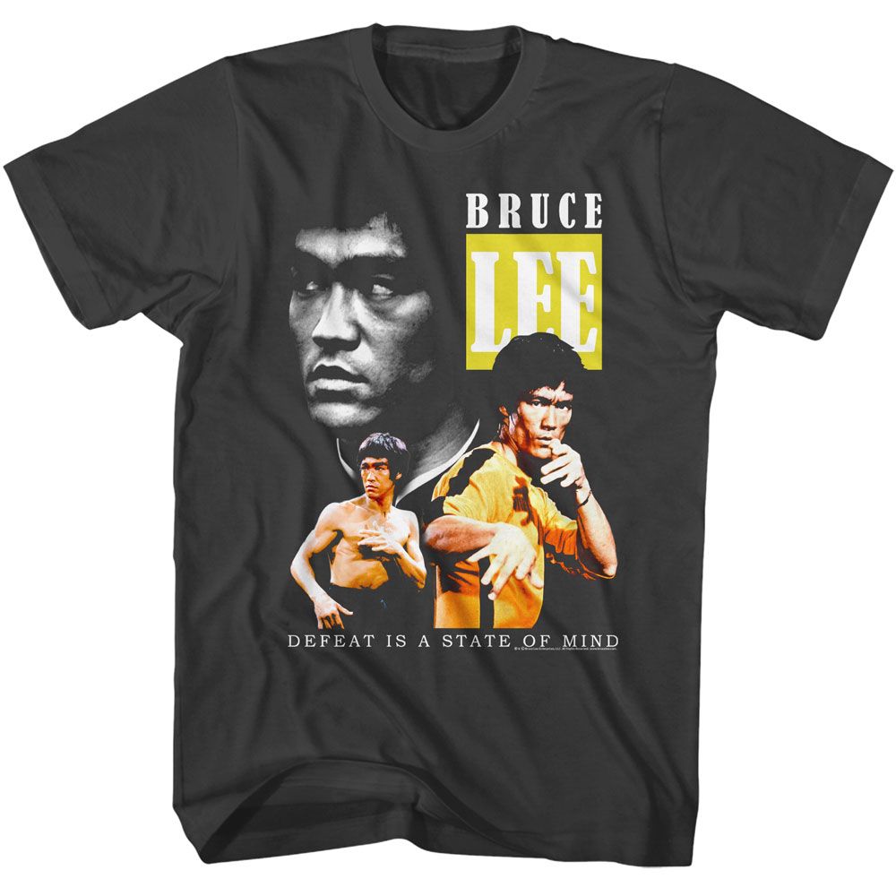 Smoke gray Bruce Lee t-shirt featuring Bruce Lee Triple martial arts design