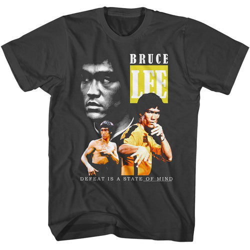 Smoke gray Bruce Lee t-shirt featuring Bruce Lee Triple martial arts design
