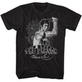 Black Bruce Lee t-shirt featuring Bruce Lee Dragon And Nunchucks martial arts design