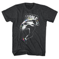 Black heather Bruce Lee t-shirt featuring Bruce Lee Splat Kick martial arts design
