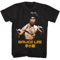 Black Bruce Lee t-shirt featuring Bruce Lee Ready Stance fighting position design