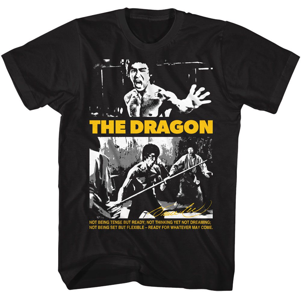Black Bruce Lee t-shirt featuring Bruce Lee Ready For Whatever design