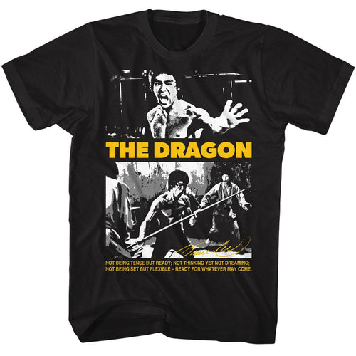 Black Bruce Lee t-shirt featuring Bruce Lee Ready For Whatever design