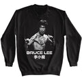 Black Bruce Lee sweatshirt featuring Bruce Lee ready combat stance