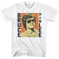 White Bruce Lee t-shirt featuring Bruce Lee classic portrait design