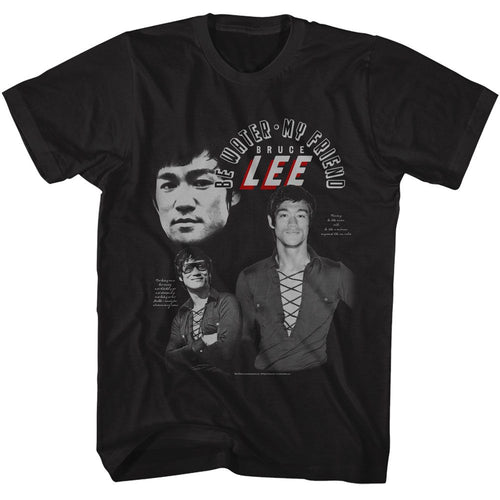 Black Bruce Lee t-shirt featuring Bruce Lee Be Water philosophy design