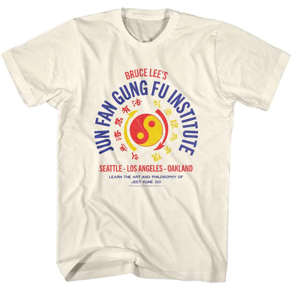 Natural Bruce Lee t-shirt featuring Bruce Lee Jun Fan Gung Fu Inst martial arts design