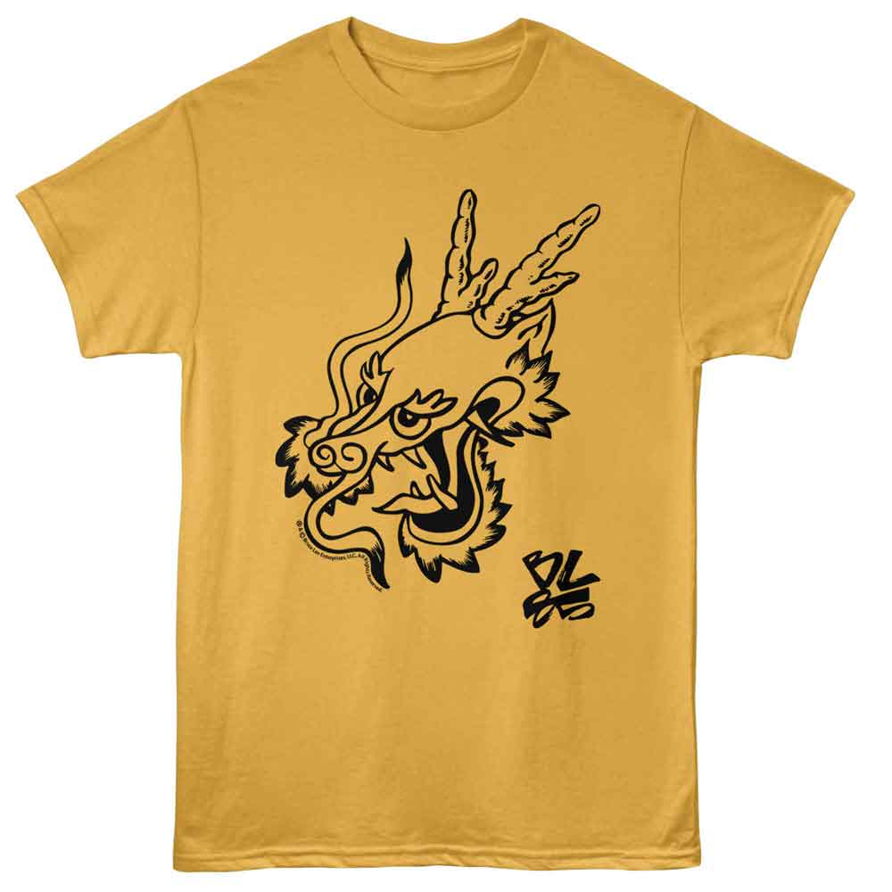 Ginger orange Bruce Lee t-shirt featuring Bruce Lee 85th Anniversary Dragon 2025 design