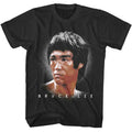 Smoke gray Bruce Lee t-shirt featuring Bruce Lee classic portrait design