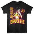 Black Bruce Lee t-shirt featuring Bruce Lee Bright Action martial arts design