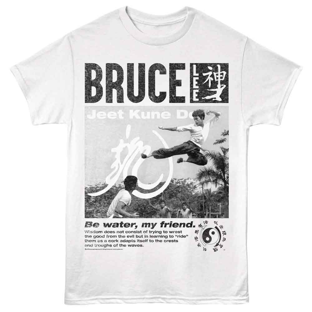 White Bruce Lee t-shirt featuring Bruce Lee Wisdom philosophy quotes design