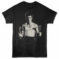 Black Bruce Lee t-shirt featuring Bruce Lee Dual Nunchucks martial arts design