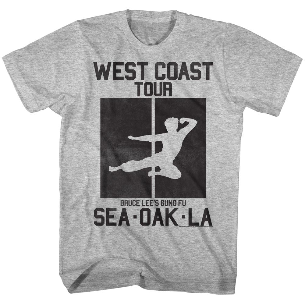 Gray heather Bruce Lee t-shirt featuring Bruce Lee All City martial arts design
