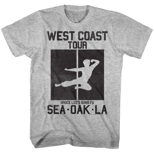 Gray heather Bruce Lee t-shirt featuring Bruce Lee All City martial arts design