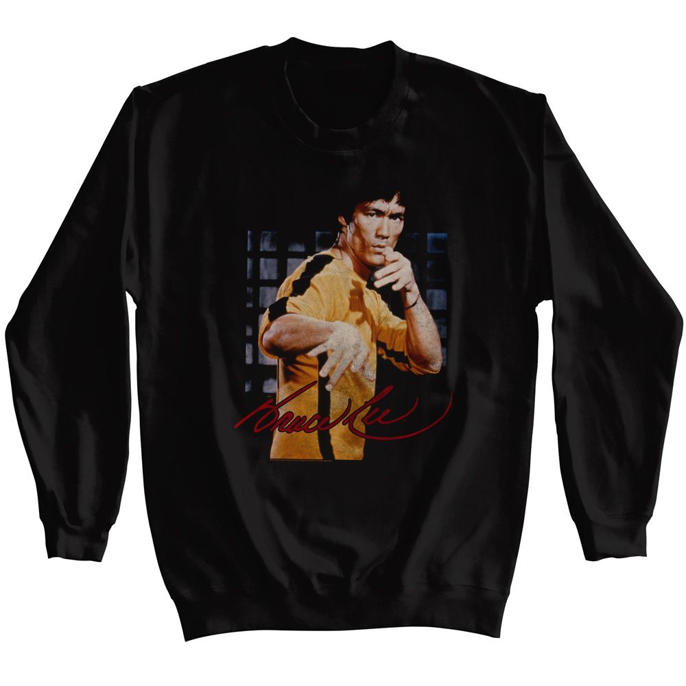 Black Bruce Lee sweatshirt featuring Bruce Lee martial arts master design