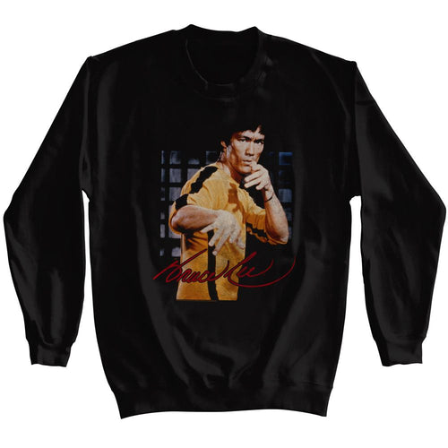 Black Bruce Lee sweatshirt featuring Bruce Lee martial arts master design