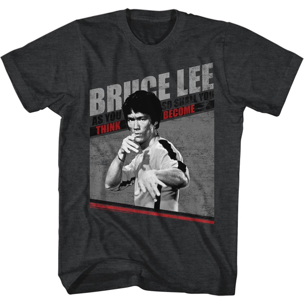 Black heather Bruce Lee t-shirt featuring Bruce Lee JKD symbol Jeet Kune Do design