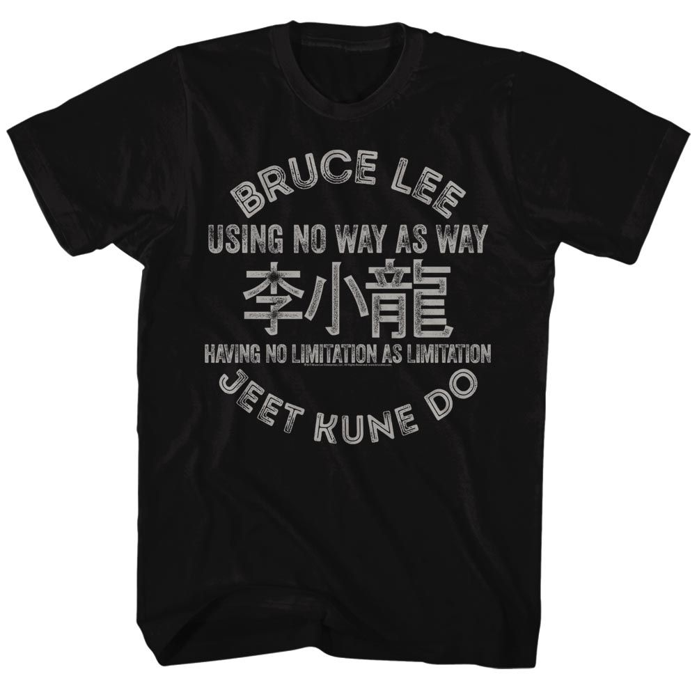 Black Bruce Lee t-shirt featuring Bruce Lee Symbols martial arts design