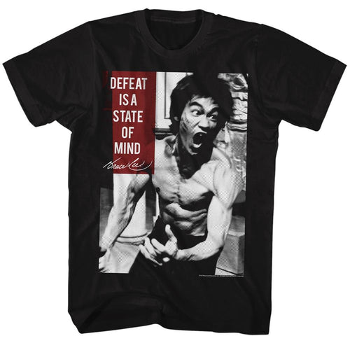 Black Bruce Lee t-shirt featuring Bruce Lee Stateofmind martial arts design