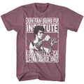 Vintage maroon heather Bruce Lee t-shirt featuring Bruce Lee Institute2 martial arts design