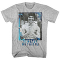 Gray heather Bruce Lee t-shirt featuring Bruce Lee Be Water philosophy design