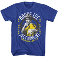 Royal blue Bruce Lee t-shirt featuring Bruce Lee Idk martial arts design