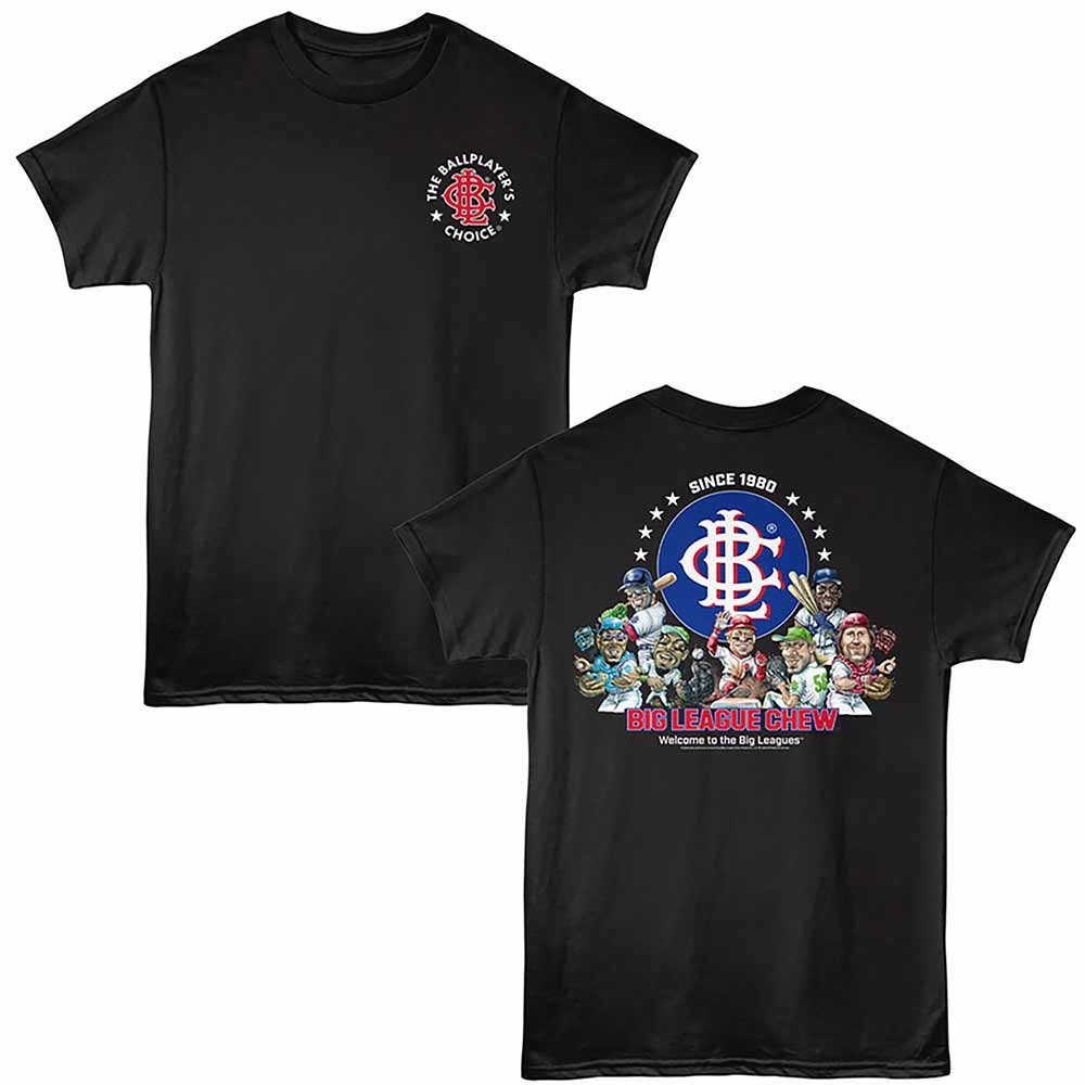 Black Big League Chew t-shirt featuring a Multi Player design
