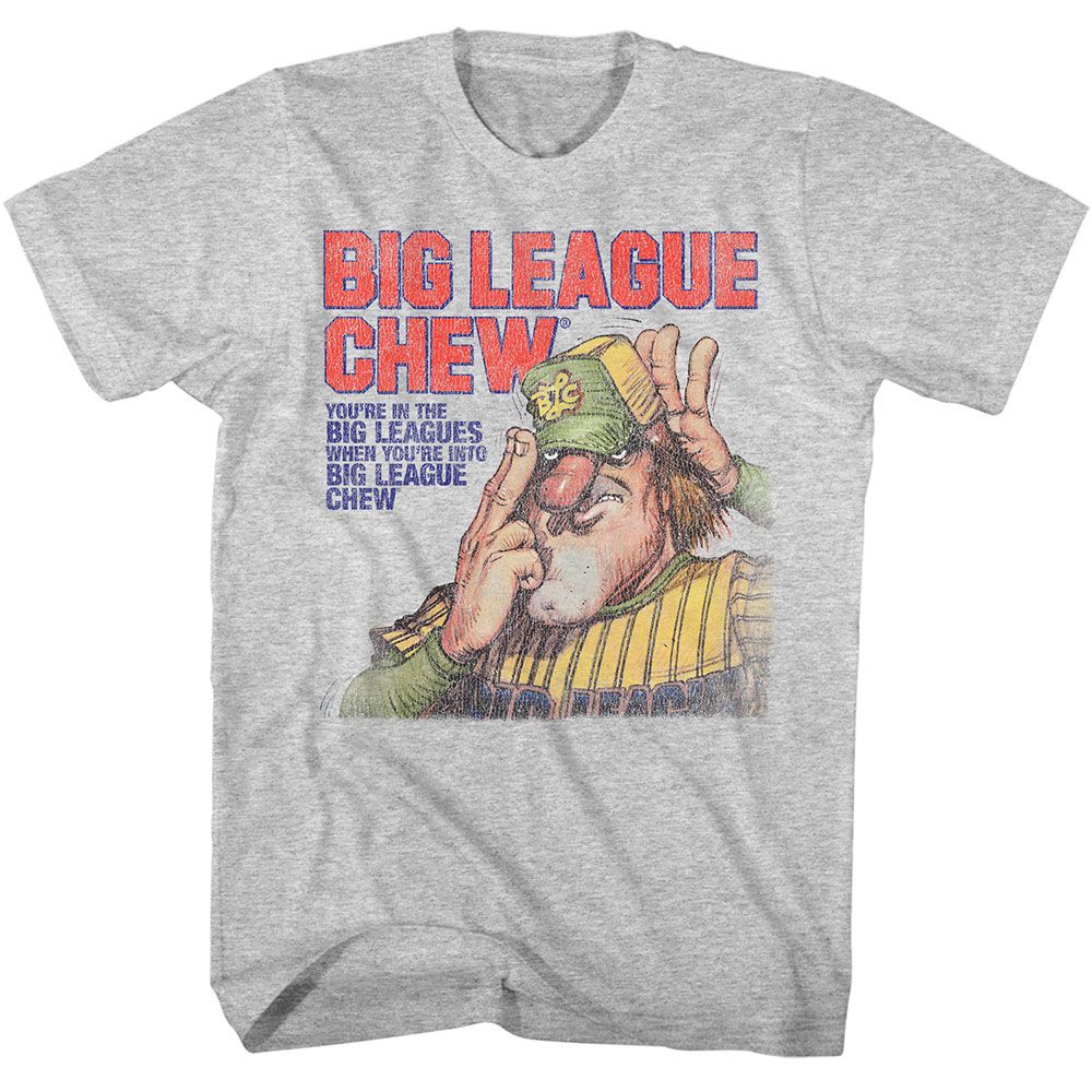 Gray heather Big League Chew t-shirt featuring Big League Chew Washed Slogan vintage design