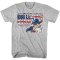 Gray heather Big League Chew t-shirt featuring Big League Chew America Text patriotic design