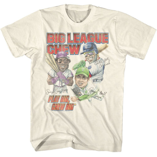 Natural Big League Chew t-shirt featuring Big League Chew Play Big Chew Big slogan design