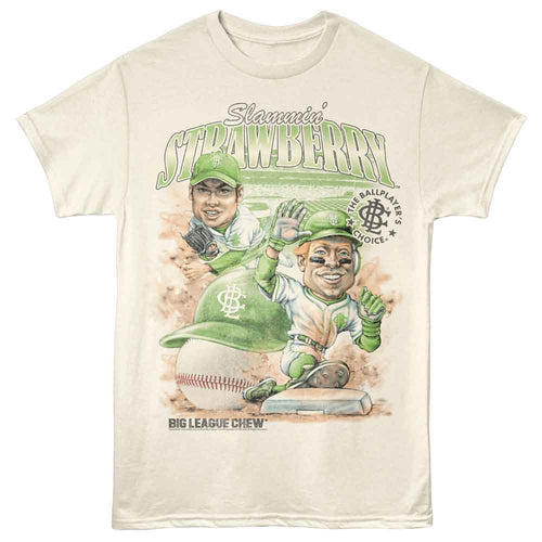 Natural Big League Chew t-shirt featuring Big League Chew Slamming Strawberry flavor design