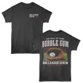 Smoke gray Big League Chew t-shirt featuring Big League Chew Baseball Glove front and back design