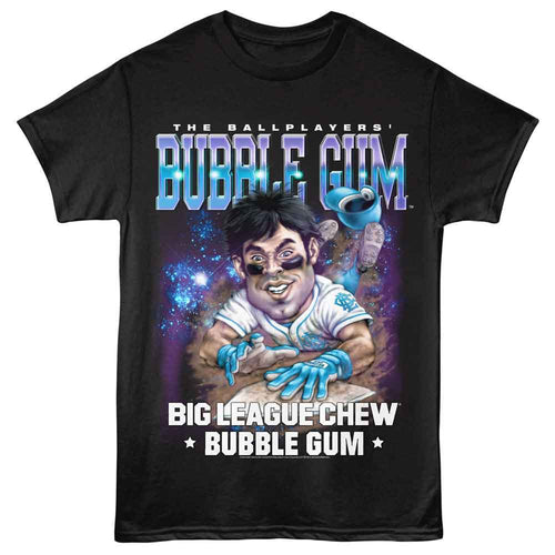 Black Big League Chew t-shirt featuring Big League Chew Slide To Base design