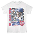 White Big League Chew t-shirt featuring Big League Chew Play Big Bunter baseball design