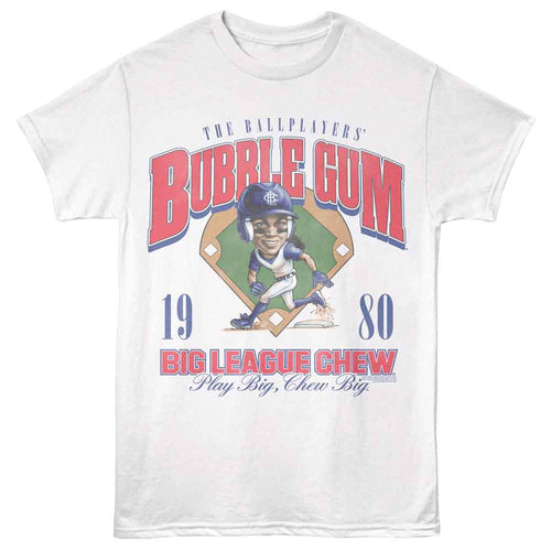 White Big League Chew t-shirt featuring Big League Chew Running And Field design