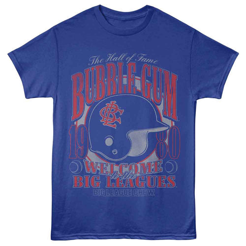 Royal blue Big League Chew t-shirt featuring Big League Chew Batter Helmet design