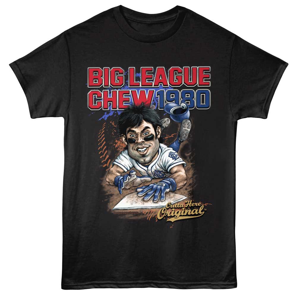 Black Big League Chew t-shirt featuring Big League Chew Blue Gold Slide design