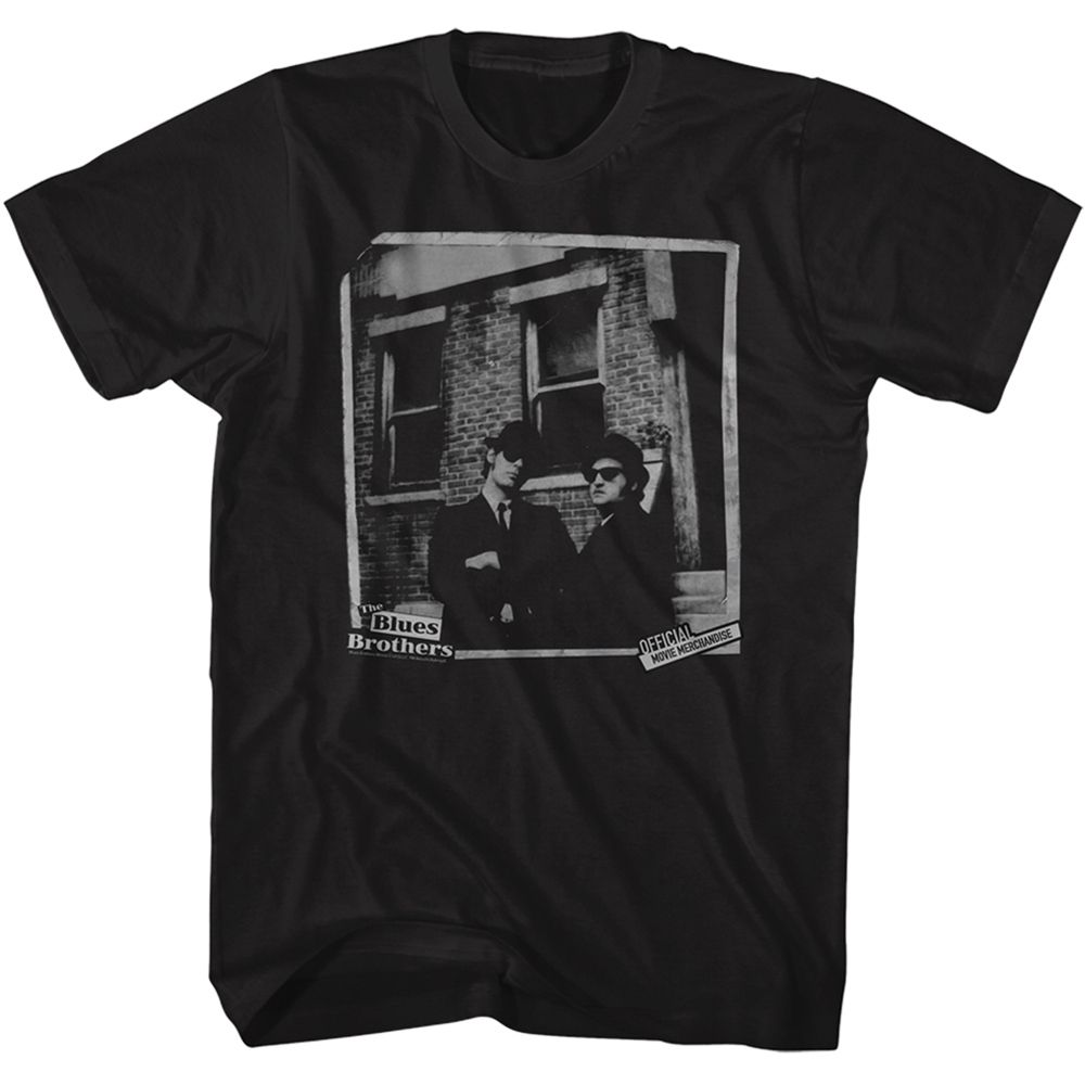 Black The Blues Brothers t-shirt featuring The Blues Brothers Blues Brick design