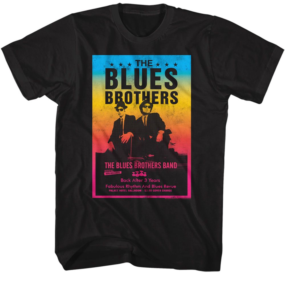 Black The Blues Brothers t-shirt featuring The Blues Brothers film poster 1980 design