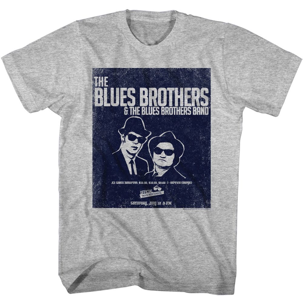 Gray heather The Blues Brothers t-shirt featuring The Blues Brothers Blues Poster classic 1980 design
