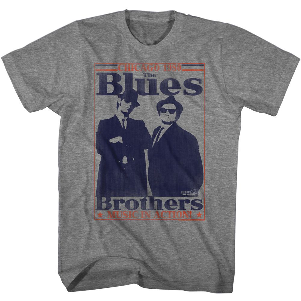 Graphite heather The Blues Brothers t-shirt featuring The Blues Brothers World Class design