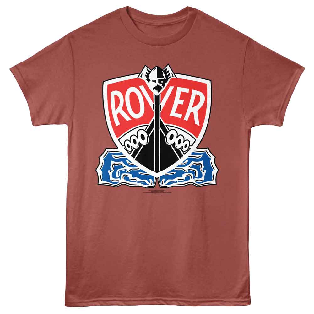 Terracotta British Motor Heritage t-shirt featuring British Motor Heritage Rover shield logo design